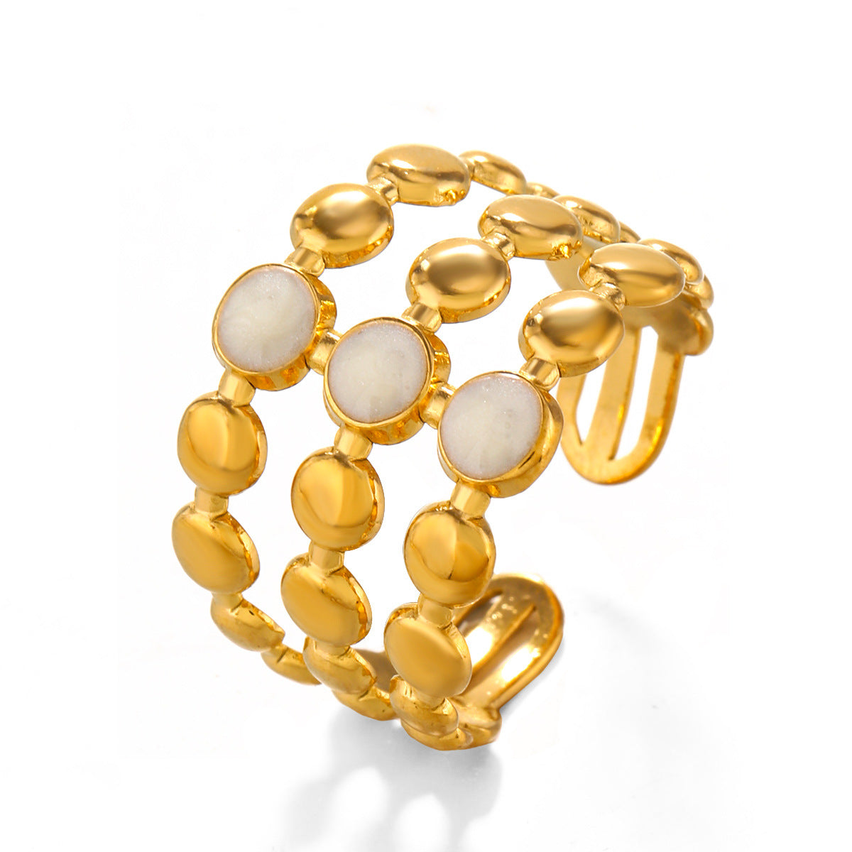 Δαχτυλίδι επιχρυσωμένο ατσάλι τριπλό -R266