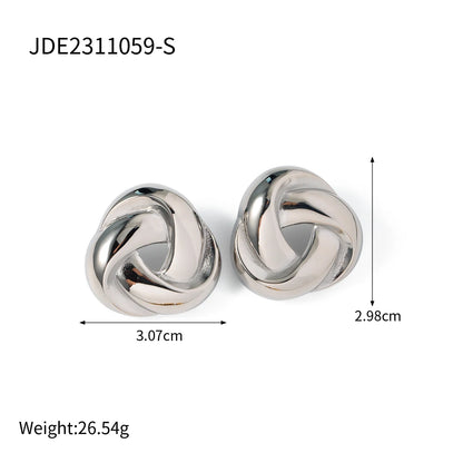 Orecchini a spirale in acciaio argentato-EA077