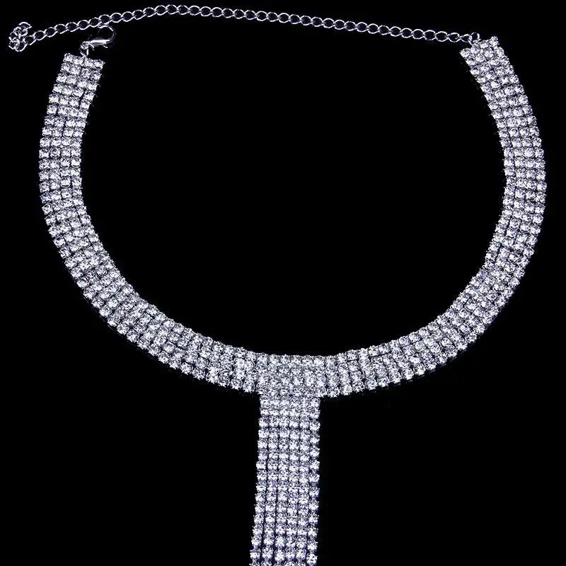Décolletage necklace with rhinestones - NE425