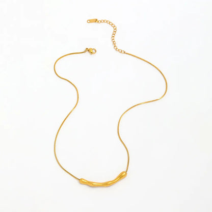 Necklace gilded steel with bamboo branch-ne153