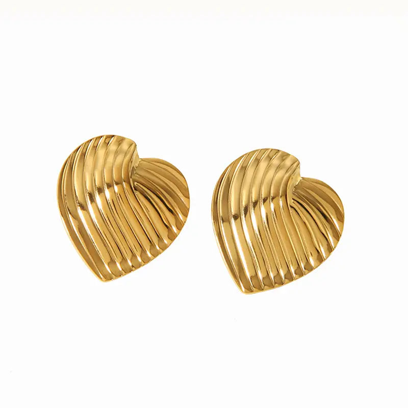 Brass heart earrings - EA160