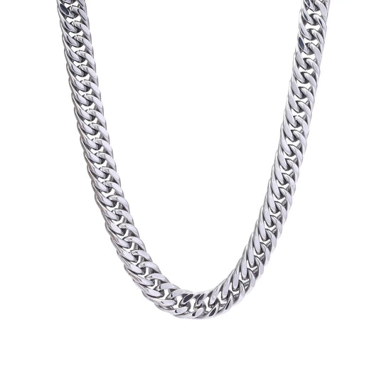 Necklace chain of steel male silver 10mm -Ne499