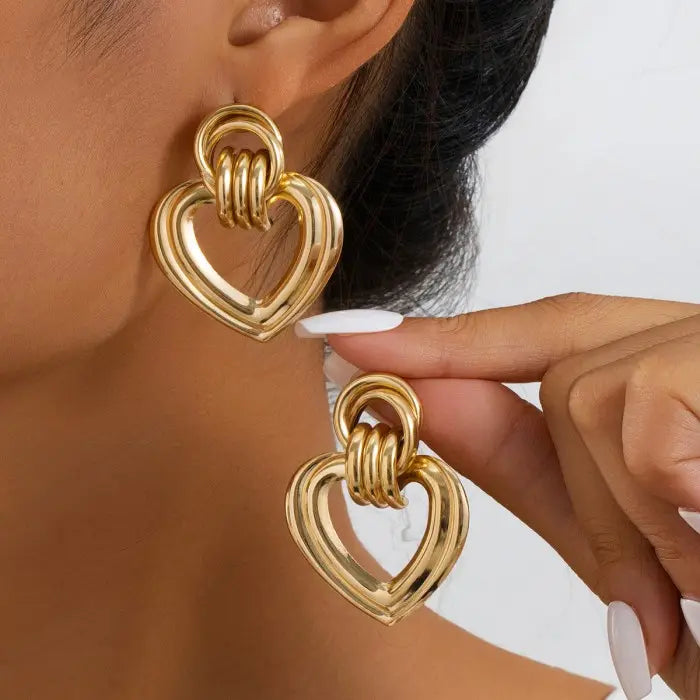Steel heart earrings - w264