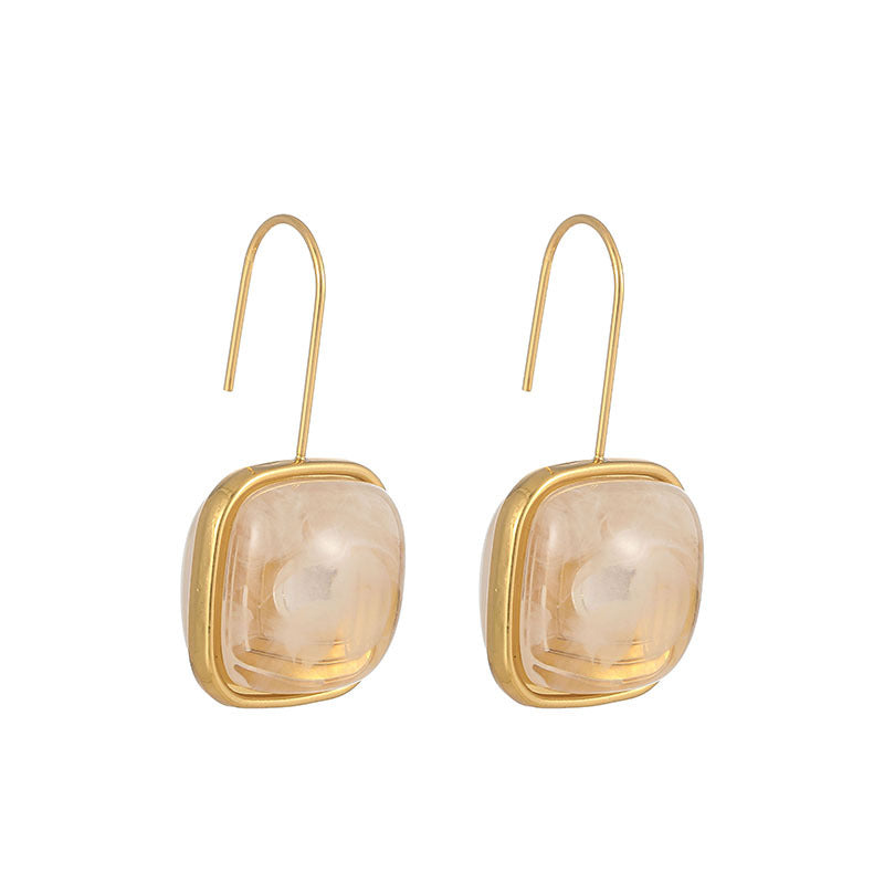 Earrings Gold Plated Steel with resin-EA353