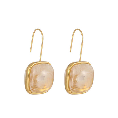 Earrings Gold Plated Steel with resin-EA353