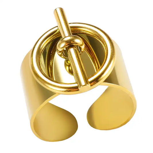 Δαχτυλίδι ατσάλινο χρυσό - R193