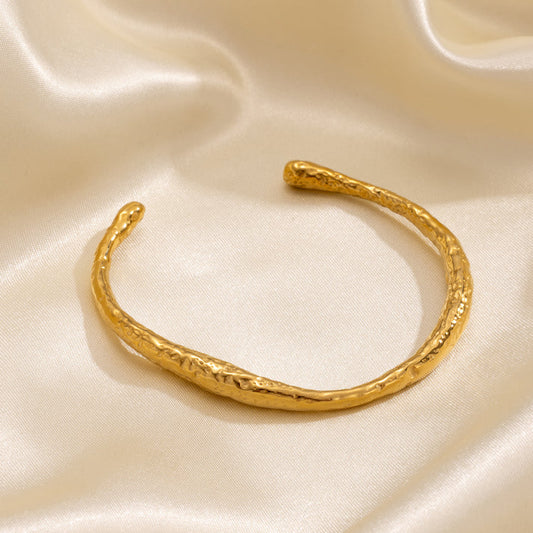 Brățară din oțel placat cu aur, texturată-BR499