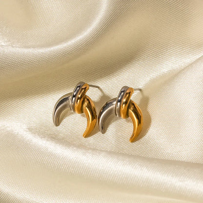 Crescent earrings gold-silver-EA102