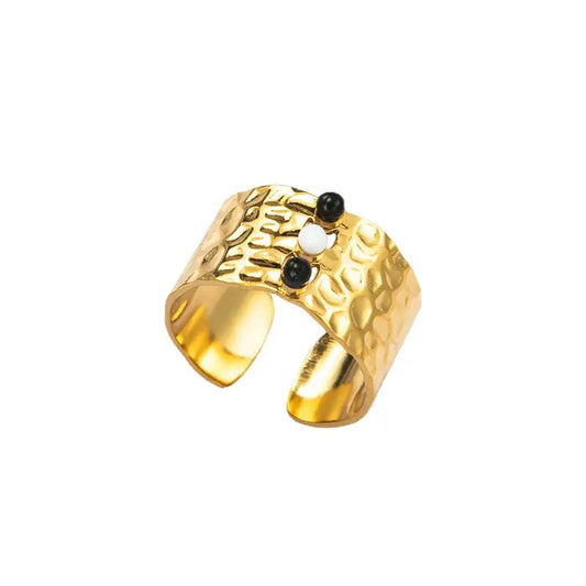 Steel gold ring - w260