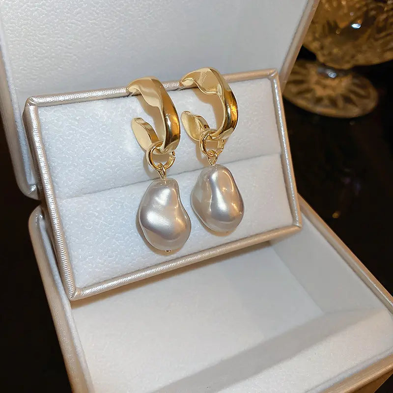 Pendientes colgantes de perlas acrílicas - ea393