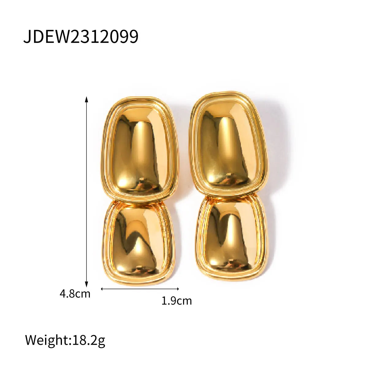 Σκουλαρίκια χρυσά διπλό τετράγωνο-EA240