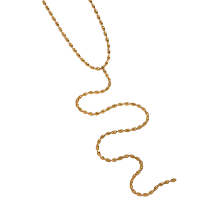 Κολιέ χρυσό ατσάλι μακρύ-NE417