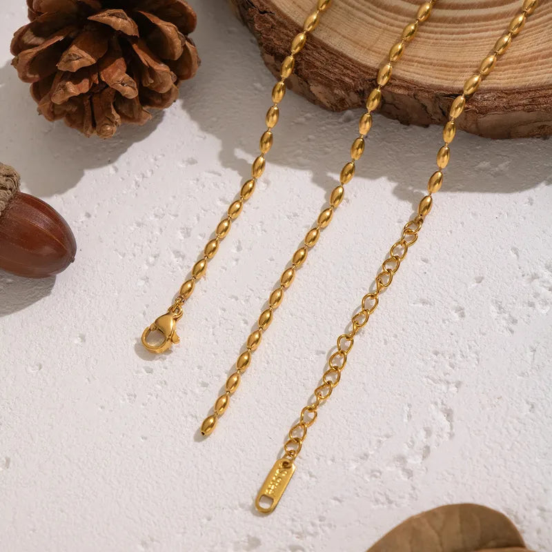 Κολιέ χρυσό ατσάλι μακρύ-NE417