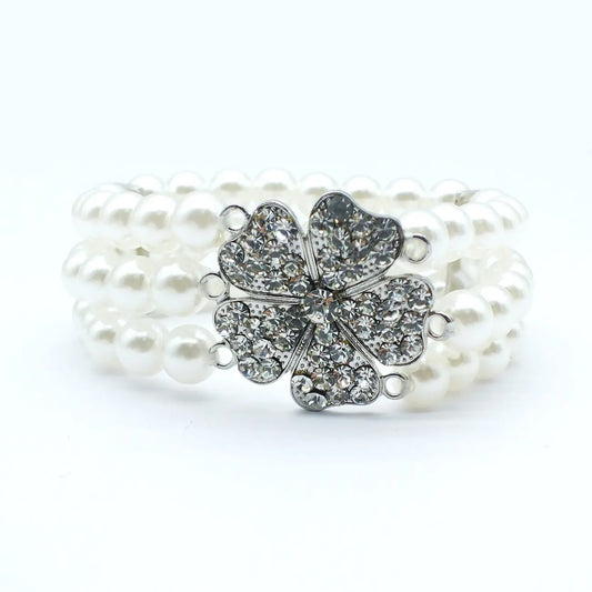 Bracelet with pearls and brass - w223