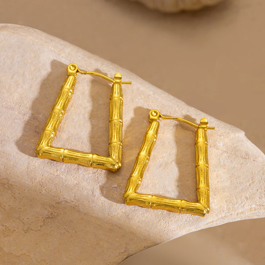 *Σκουλαρίκια ατσάλι απλό τετράγωνο κρικάκι-EA483