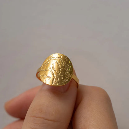 Steel gold ring - R192