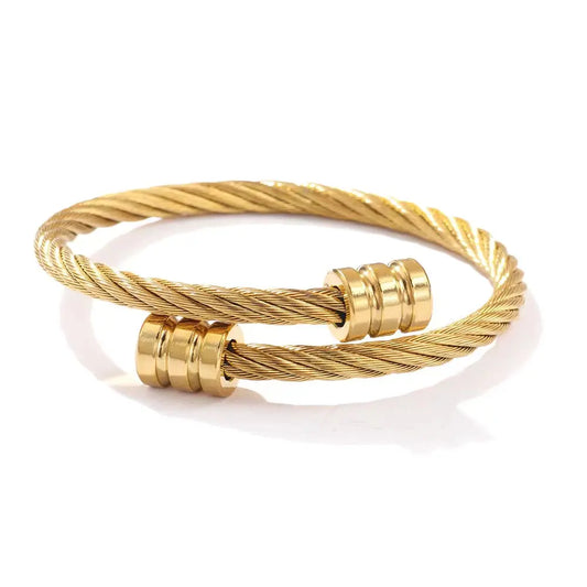 Steel gold bracelet - w258
