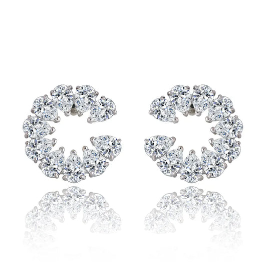 Hoop earrings with zircons - ea011