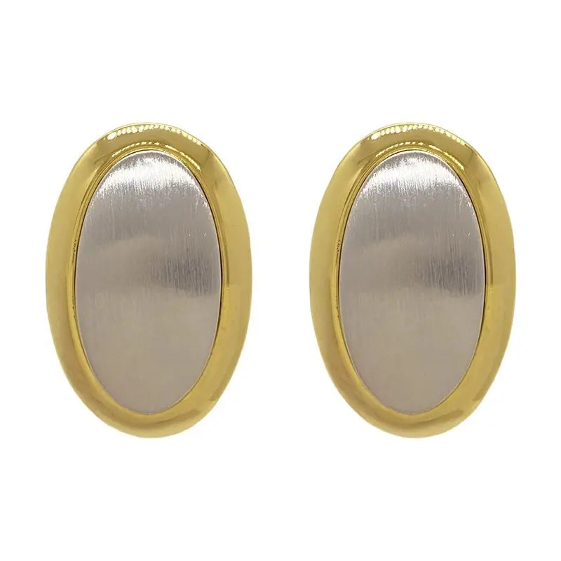 Brass oval earrings - w126