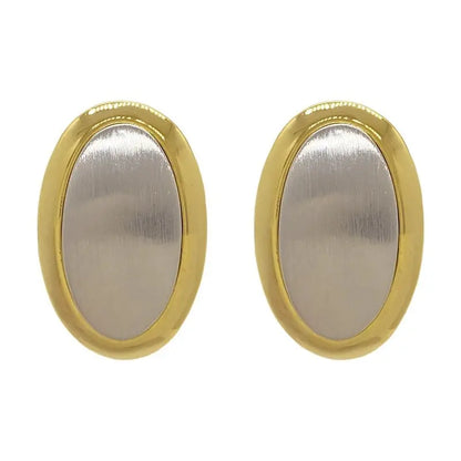 Brass oval earrings - w126
