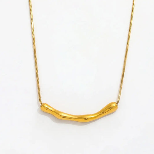 Necklace gilded steel with bamboo branch-ne153