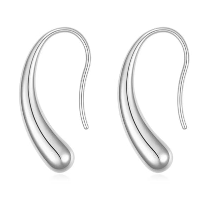 Silver Hook -shaped earrings -EA256