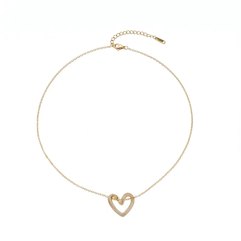Collar de acero con corazón de resina sintética - NE596