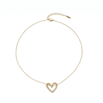 Collar de acero con corazón de resina sintética - NE596