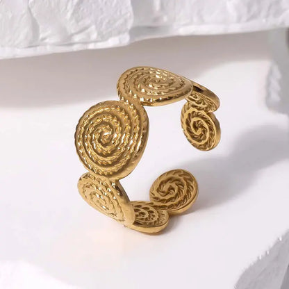 Anello a spirale in oro, design aperto-R234