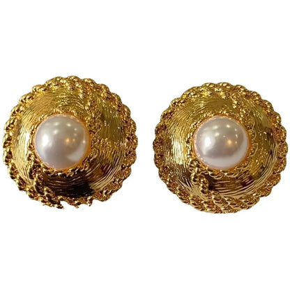 Boucles d'oreilles en laiton avec perle - w115