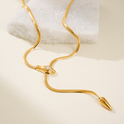 Colier din otel auriu cu mesteacan-NE046