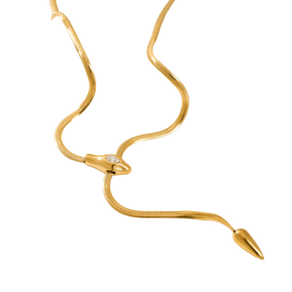 Colier din otel auriu cu mesteacan-NE046