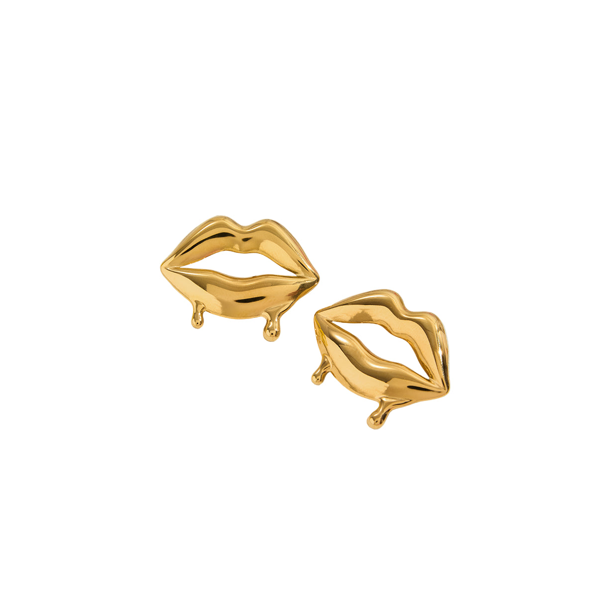 Σκουλαρίκια επιχρυσωμένο ατσάλι με χείλια-EA614