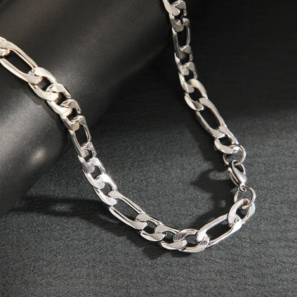 Κολιέ ατσάλι φαρδιά αλυσίδα-NE435