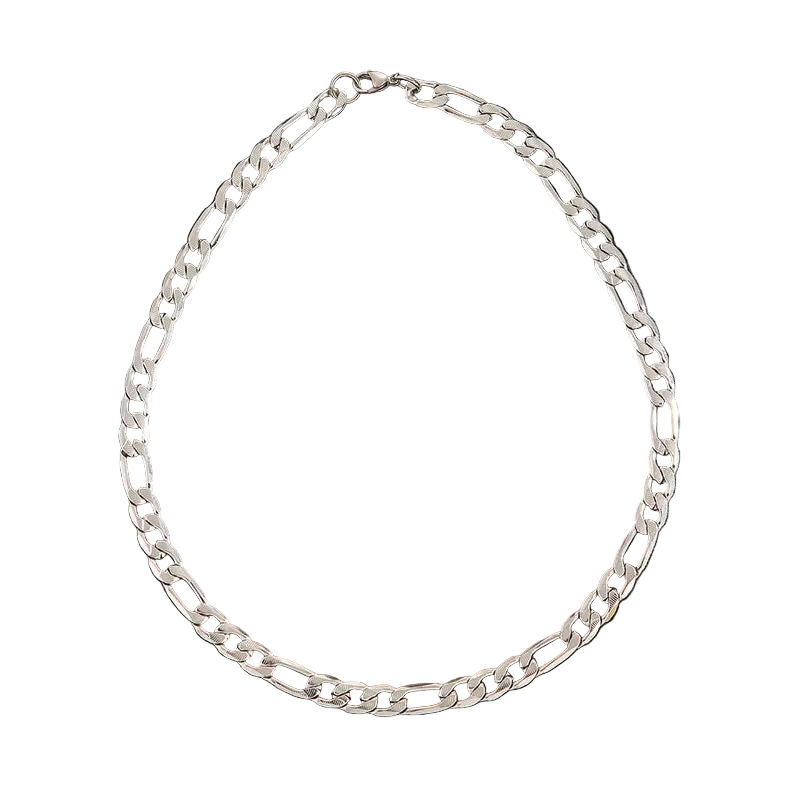 Κολιέ ατσάλι φαρδιά αλυσίδα-NE435