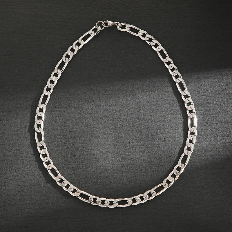 Κολιέ ατσάλι φαρδιά αλυσίδα-NE435