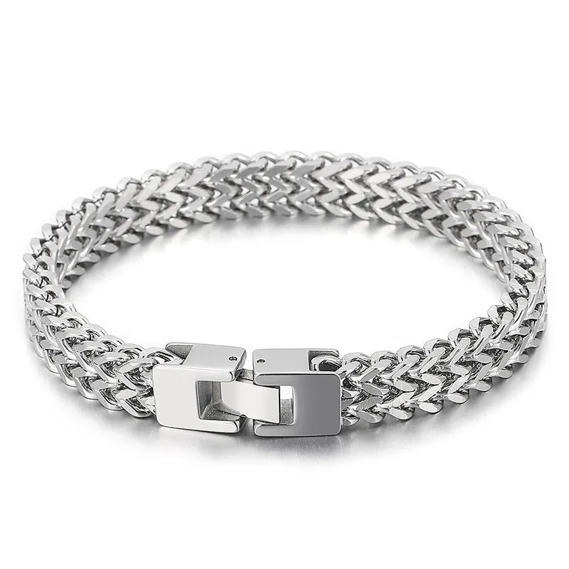 Steel bracelet with thick chain-br096