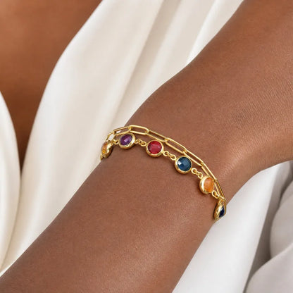 Pulsera de acero con circonitas sintéticas - BR261
