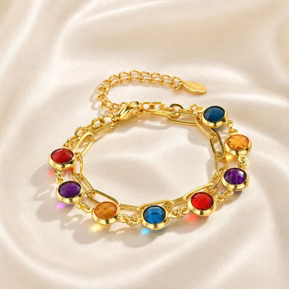 Pulsera de acero con circonitas sintéticas - BR261
