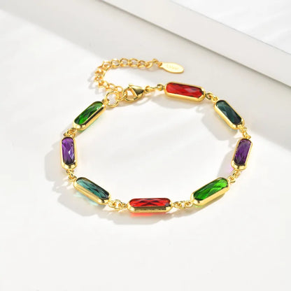 Bracciale in acciaio con pietre colorate - BR178