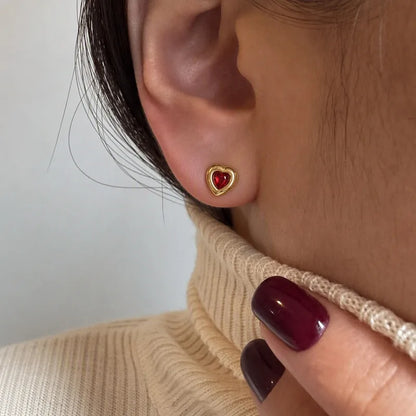 Pendientes estrella de mar de acero con piedras azules- EA681