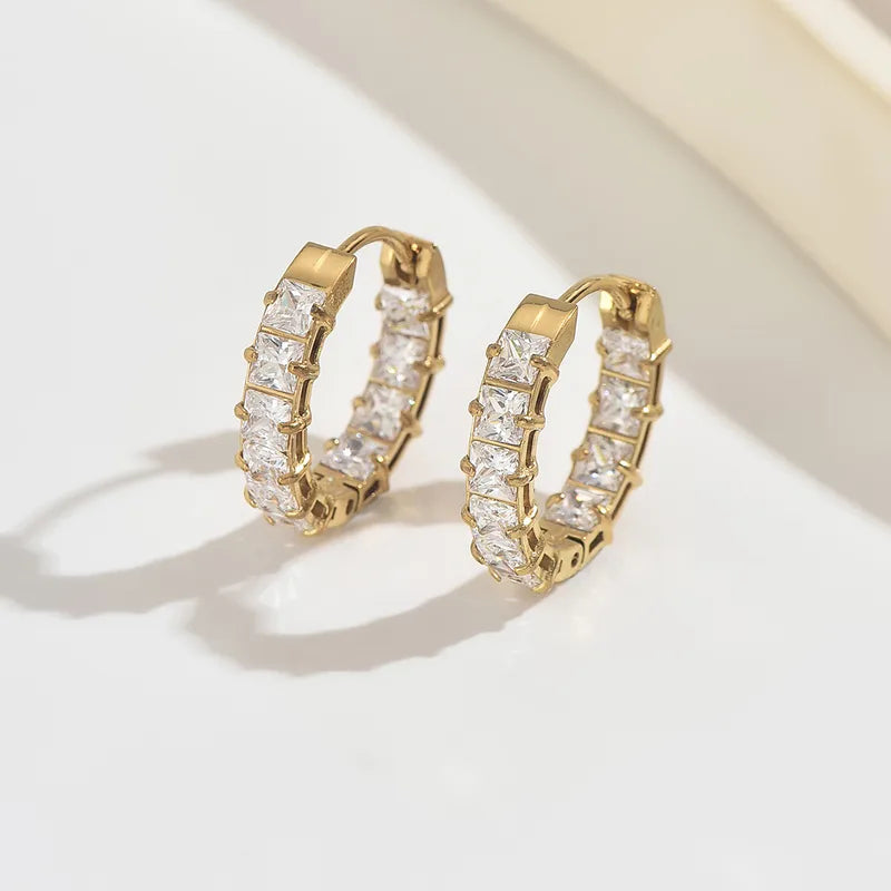Pendientes estrella de mar de acero con piedras azules- EA681
