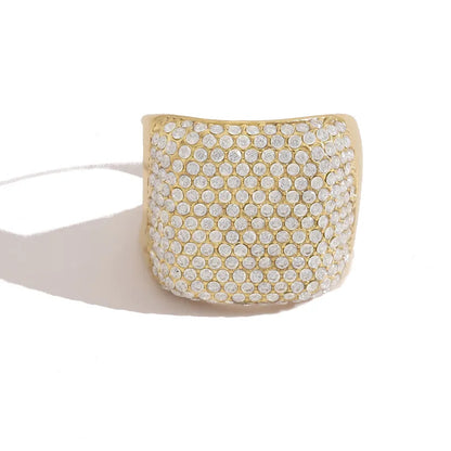 Goldring aus Stahl mit Strasssteinen – R247