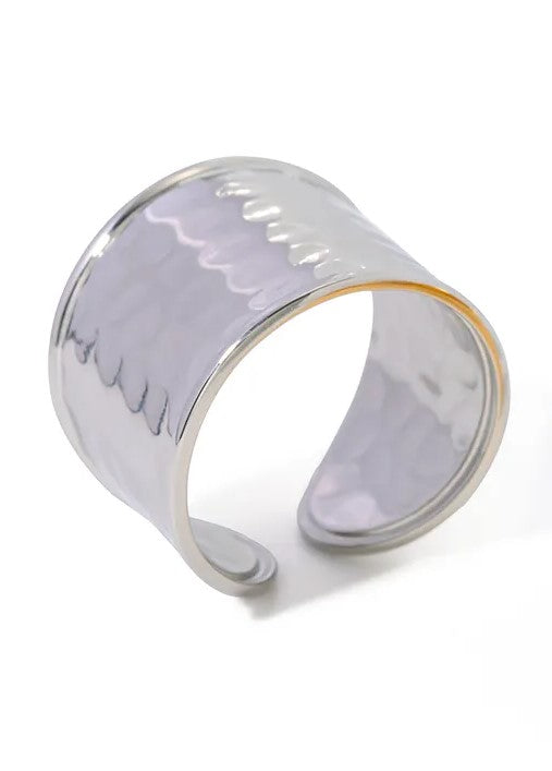 Δαχτυλίδι ατσάλι με σφυρηλατημένο εφέ-R202