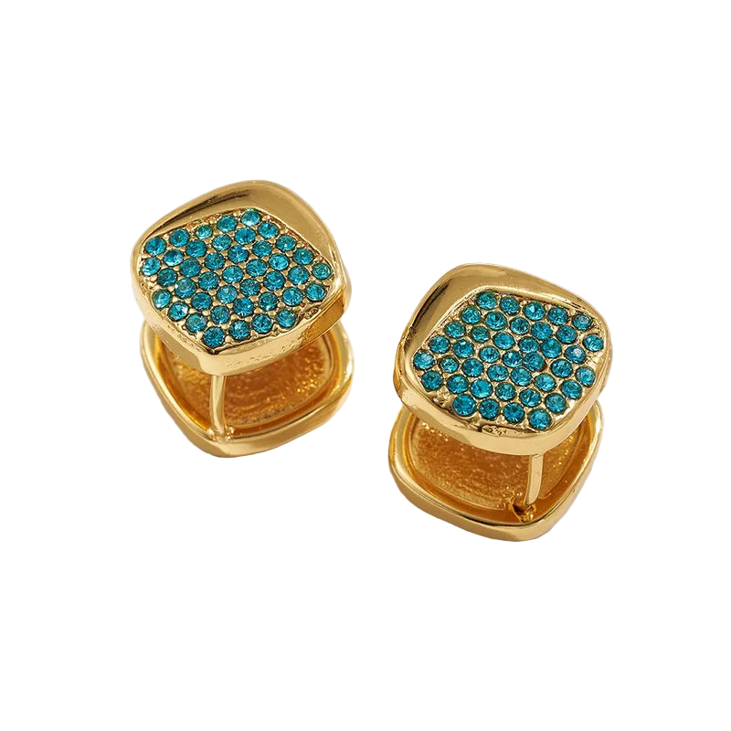 Cercei din otel cu pietre albastre-EA448