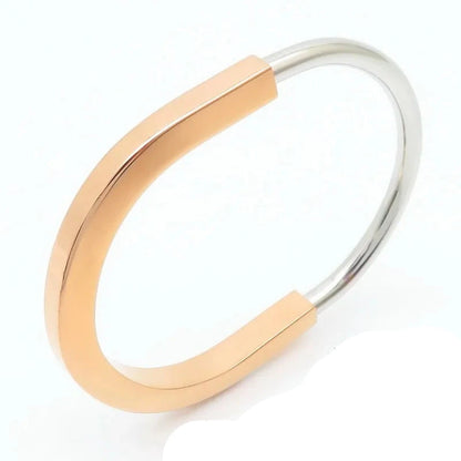 Pulseira algema ouro prata oval-BR221