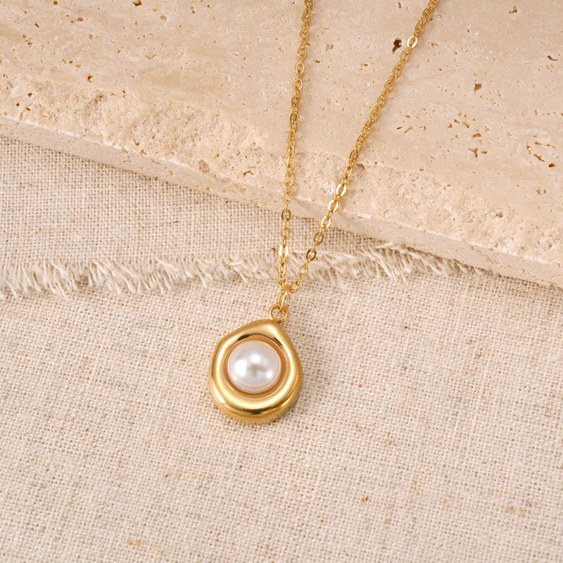 Σετ κοσμημάτων επιχρυσωμένο ατσάλι με πέρλες-SET062