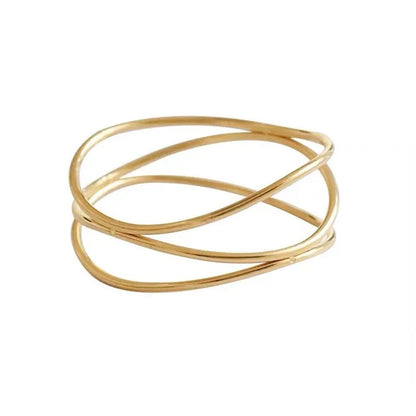 Ring Gilded Steel Infinity-R138 grid