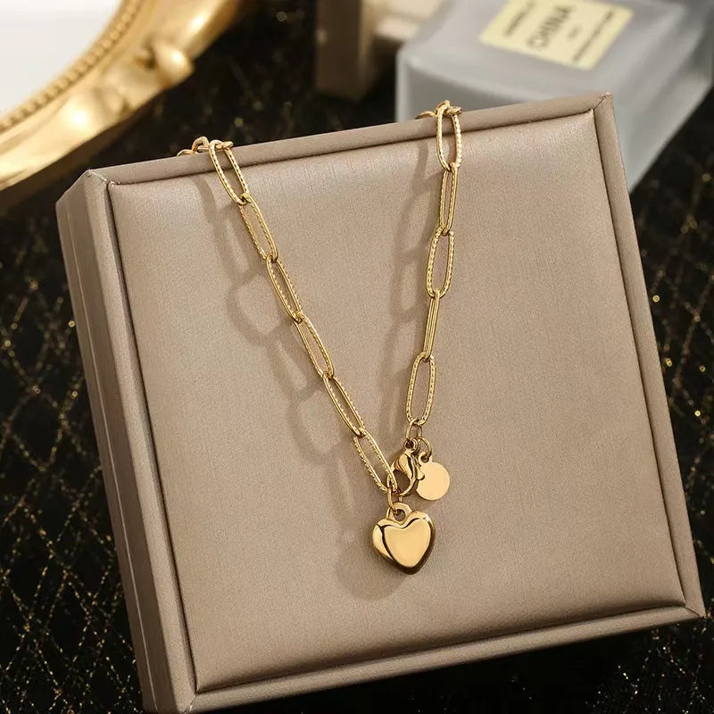 Σετ κοσμημάτων επιχρυσωμένο ατσάλι με καρδιές-SET044