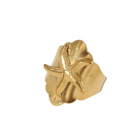 Δαχτυλίδι επιχρυσωμένο ατσάλι αστερίας-R183